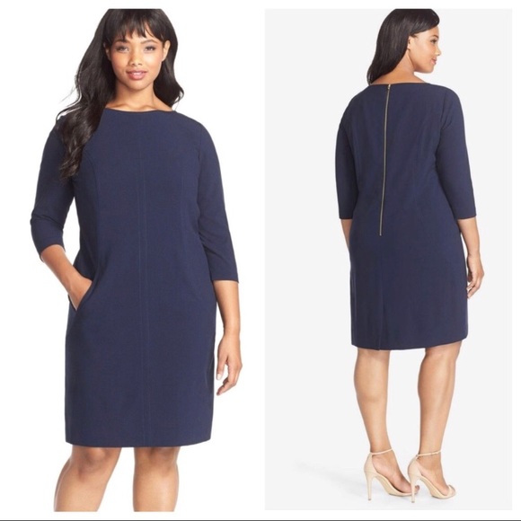 solid navy blue dress